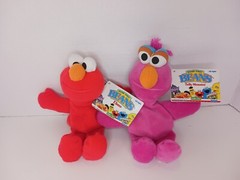Vintage 1997 Tyco Sesame Street Beans Lot 2 Telly Elmo 7″ Stuffed Plush Toy