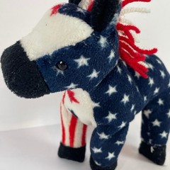 TY Beanie Baby Lefty 2000 Patriotic Democrat Donkey Plush 7.5″