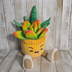 Member’s Mark Succulent Plush Potted Plant Yellow Green Orange Kawaii Toy Decor