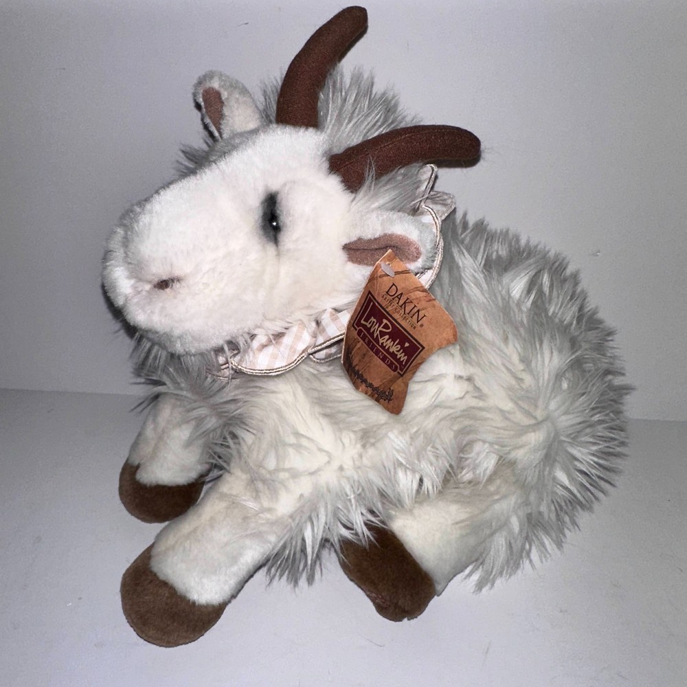 Dakin Applause Lou Rankin Friends Mountain Goat Calvin White Shaggy Plush NWT