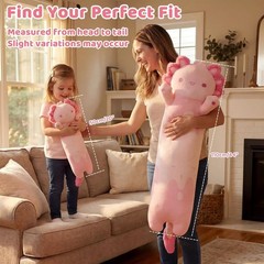 Long Axolotl Plush 5 Sizes, 120% Extra Filling Giant Plushness Kids Body Pill…
