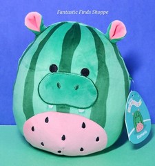 Squishmallows Fruit Hybrid Squad Damaris the Watermelon Hippo 8″NWT Hippopotamus