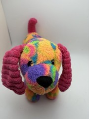 Toys R Us Dachshund Puppy Dog Plush 12” Stuffed Animal Neon Groovy Retro Pink