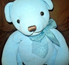 Dakin Blue Soft Corduroy Ribbed Knit Teddy Bear Satin Bow Woodland Hills 14in