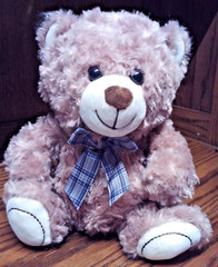 Teddy Bear Plush 10″ Brown Stuffed Animal w/Plaid Ribbon Soft Toy-3+ yrs 1007