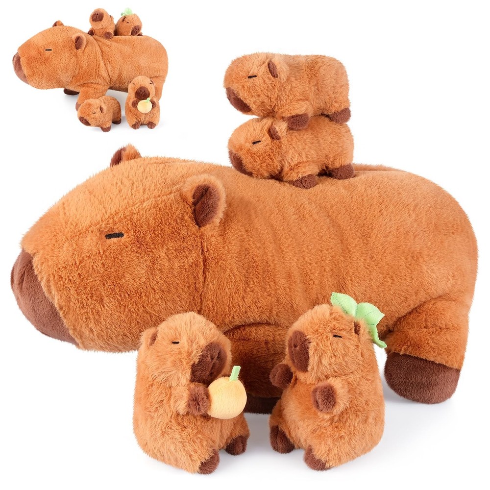 5-in-1 Capybara Stuffed Animals with Babies Inside, 5Pcs Set Capybara Plush w…