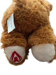 Golden Brown & Beige Wrinkled Plush Puppy Dog Stuffed Animal Red Hearts Bow 14”