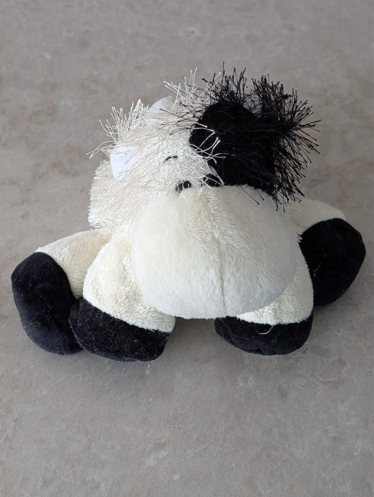Ganz Webkinz HM003 Black White Cow Plush Stuffed Toy Fuzzy 7-inch No Code