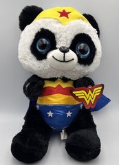 Wonder Woman Hero Panda Plush Toy Teddy Bear: 17′, DC Comics, Made for Six Flags