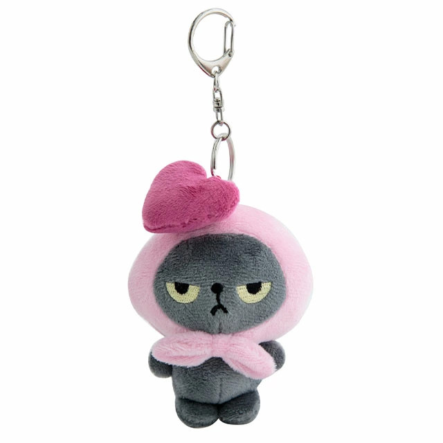 Angry Machiko Cat Plush Keychain Heart Ver Cute Japanese Mascot Doll