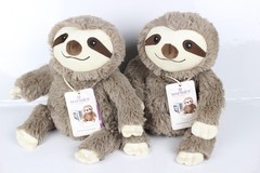 Warmies 2 Brown Sloth Plush Animal Microwavable Freezable Lavender Scented NWT