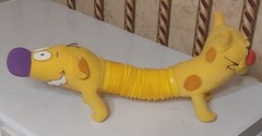 1998 Vintage Mattel Viacom Nickelodean Cat Dog Plush Accordion Stuffed Animal