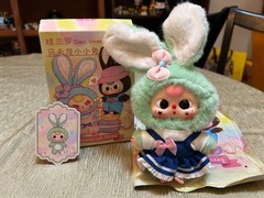 New Baby Three Macaron V3 Plush Pendant with Movable Eyes – Mint Green Bunny