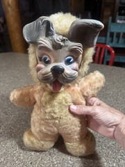 Vintage My Toy Co. Rubber-face Dog Plush Stuffed Animal 1950s-1960s