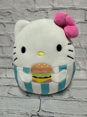 NWT Squishmallows 10″ Hello Kitty With Hamburger And Pink Bow Plush KellyToy