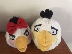 2 MATILDA ANGRY BIRDS Plush Pink Red Bow & Green 6” Commonwealth Rovio