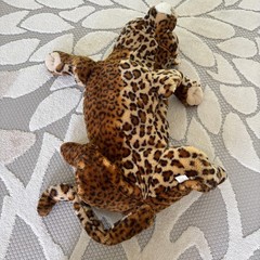 E&J Classic Leopard Large Plush Realistic 33 Inch Laying Floppy Jumbo Pillow Toy