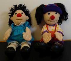 Vintage The Big Comfy Couch Dolls Molly & Loonette The Clown Excellent Condition