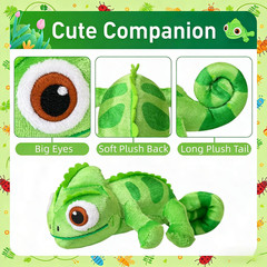 Magnetic Shoulder Chameleon Plush Toy, Soft Lizard Stuffed Animal Cosplay Access