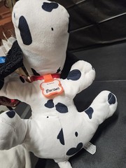 Pound Puppies Dalmatian Plush Medium Stuffed Animal White Black Spots Red Collar