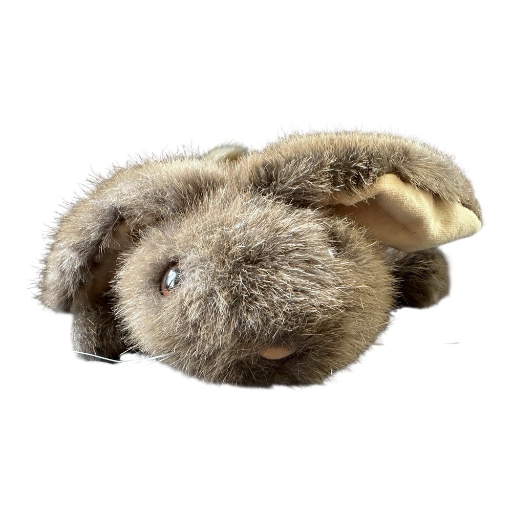 Dakin 1985 Hand Puppet Show Bunny Rabbit Plush Stuffed 13”L Brown Vintage Toy