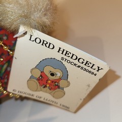 Vintage House of Lloyd Plush Lord Hedgely Hedgehog Stuffed Animal 1996 8”
