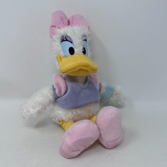 Disney Parks Daisy Duck Plush Stuffed Animal White Purple Pink Cuddle Toy 8″