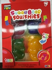 Crazy Fun Sugar Bear Squishies Set Of 4 New 6+ Super Squishy 4 Scents Gummy