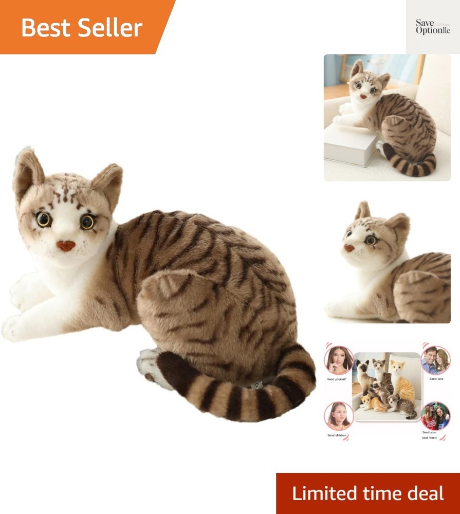 Siamese Cat Stuffed Animal, Shorthair Cat Realistic Plush Cat Stuffed Toys, G…