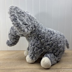 Walmart Fur Elephant Plush Gray Blue Stuffed Animal Soft Toy 12″ Brown Eyes