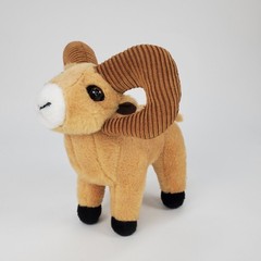 Wild Republic Bighorn Sheep Ram Plush Stuffed Animal Tan Brown Ribbed Horns 8″