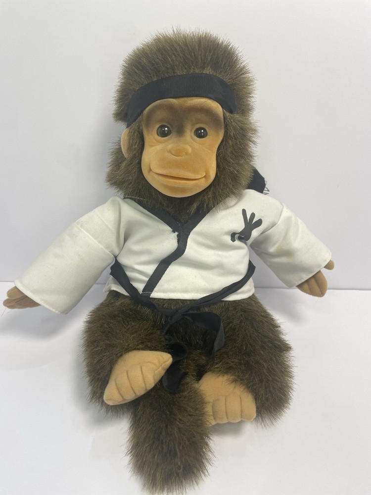 VTG Tagged 1995 Junior Chimp Hand Puppet in Karate Gi Outfit – Rare Martial Arts