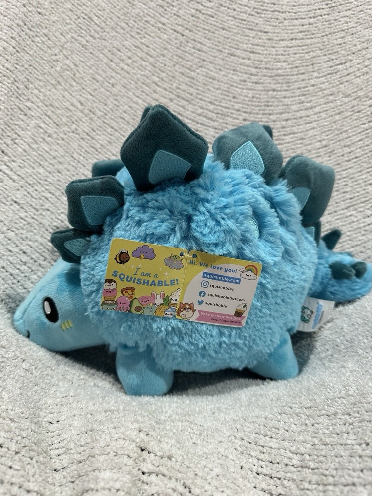 NWT Squishable Mini Stegosaurus III Blue Dinosaur Plush Stuff Animal 8″