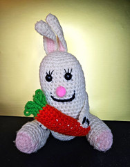 Handmade Crocheted Bunny Rabbit Plush Holding Carrot, Small 6-14 in (2025)