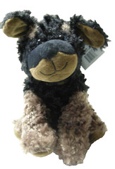 Scruffy Dog By Linzy, Dark Brown, 11″ x 9″ x 5″, Blue Eyes, Brand New