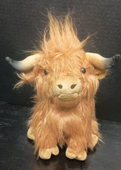 Adorable Highland Cow Bull Plush 10″