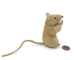 Steiff Pieps Mouse 1960s White Mohair Red Eyes 8cm 3in no ID Vintage