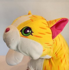 Large 32 In RARE Lisa Frank Sunflower Stuffed Cat Plush. No tags. Vtg 90s