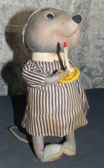 VTG PECK & PECK WOOL/FELT BEDTIME MOUSE WITH ORIGINAL PIN! 1960S/MADE IN ITALY