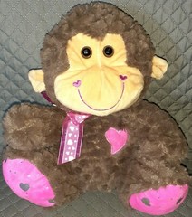 Hug Me 10″ Jungle Monkey Heart Paw Happy Face Stuffed Plush Animal Toy DolL