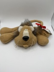 Vintage 1985 Hallmark MONROE THE LION Plush Beanie – Rodney Reindeer Friend 9″