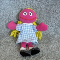 Tyco Sesame Street Betty Lou Plush Doll Pink Girl Blue Dress Stuffed Animal Toy