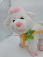 Vtg Toy Network Plush Sleepy Lamb Sheep White Pink Sherpa Stuffed Plush Animal
