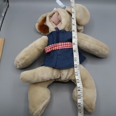 1981 Ganz Bros Stuffed Plush Girl Dog Hand Puppet Gray Puppy Stuffed Toy