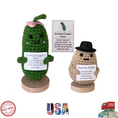 Whimsical 2pcs Positive Potato Crochet Figures – Perfect Gift for Any Occasion