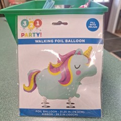 31.25” Unicorn Walking Foil Helium Balloon With Ribbon 321 Party USA Free Ship