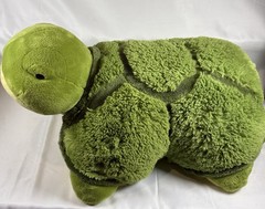 Pillow Pets Turtle 18” Green Plush 2009 Retired Stuffed Animal Foldable Toy