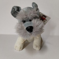 Plush Appeal Schnauzer Terrier Dog 6″ Stuffed Animal Toy Gray Plush New Shaggy
