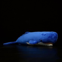 Simulation 53cm Blue Sperm Whale Plush Doll Stuffed Animal Toy Kids Xmas Gift