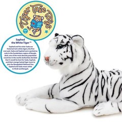 Saphed The White Tiger | 17 Inch Stuffed Animal Plush | By TigerHart Toys